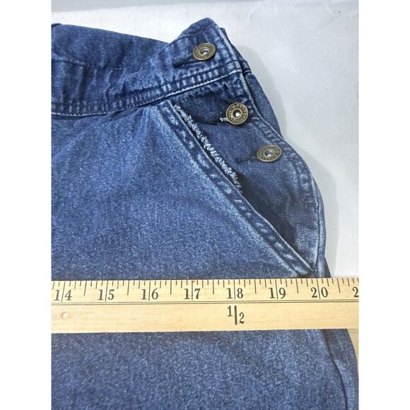 Christopher & Banks Womens Denim Overalls With Santa Embroidery Size M Y2K - Picture 12 of 15